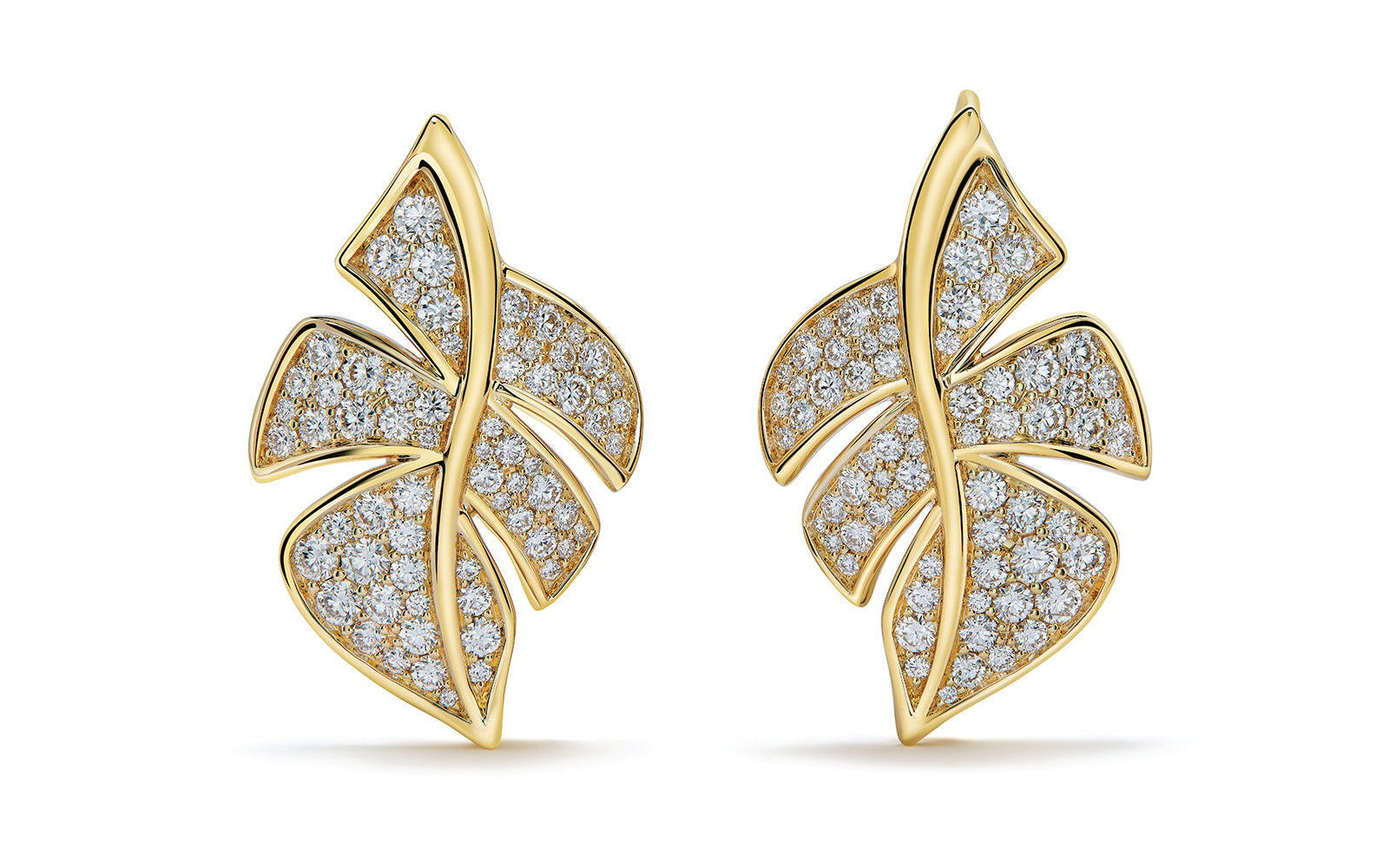 1.64ct D Flawless Diamanten Ohrringe eingefasst in 18 Karat Gelbgold