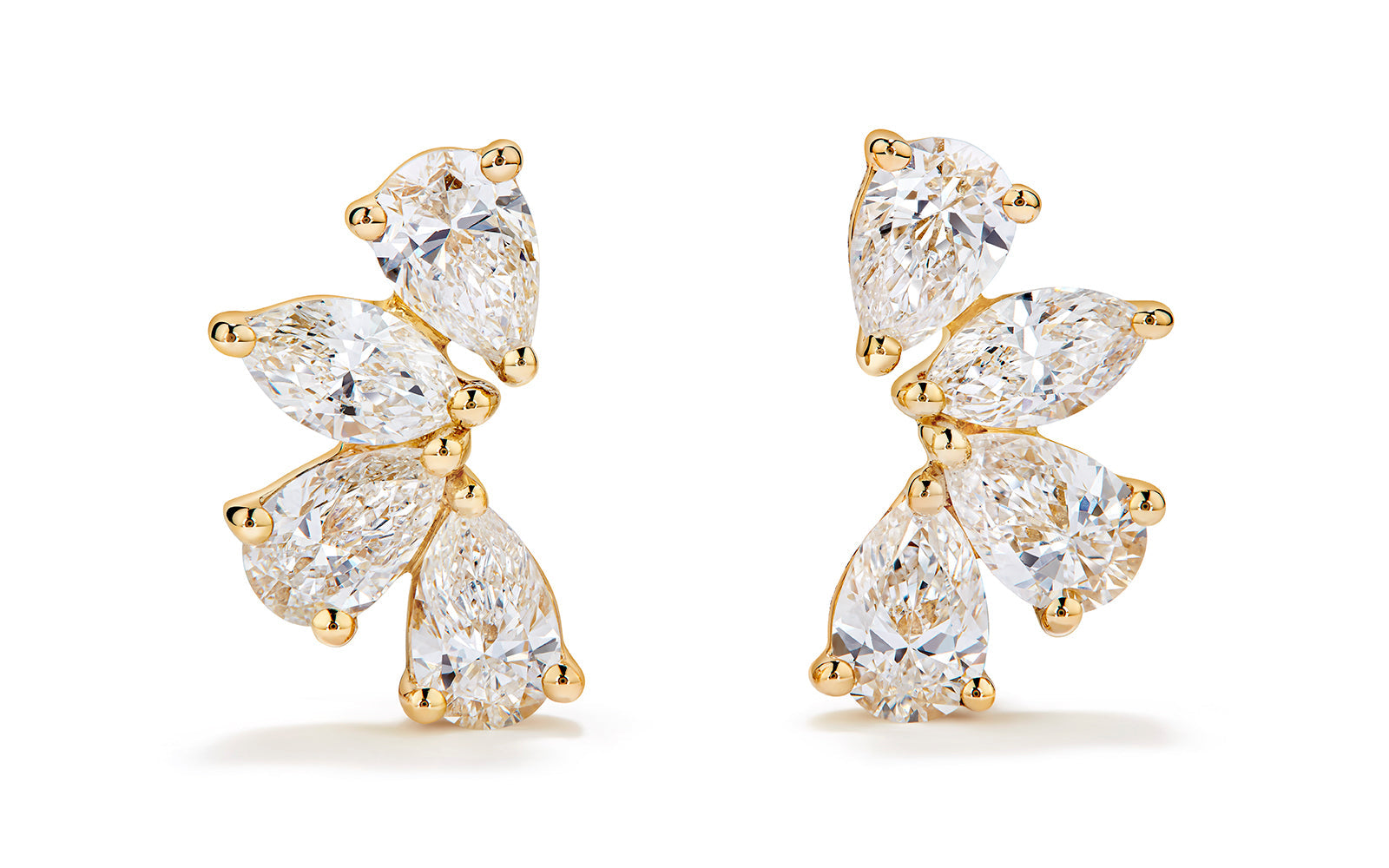 1.20ct D Flawless Diamanten Ohrringe eingefasst in 18 Karat Gelbgold