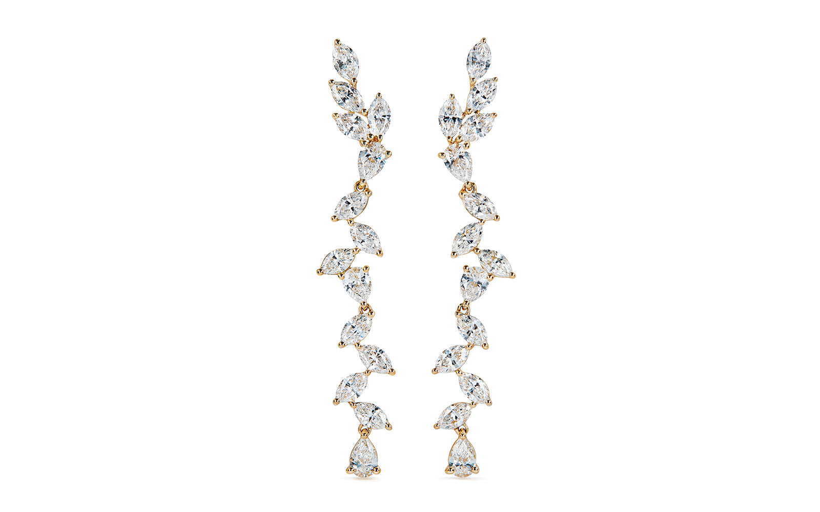 3.12ct D Flawless Diamanten Ohrringe eingefasst in 18 Karat Gelbgold