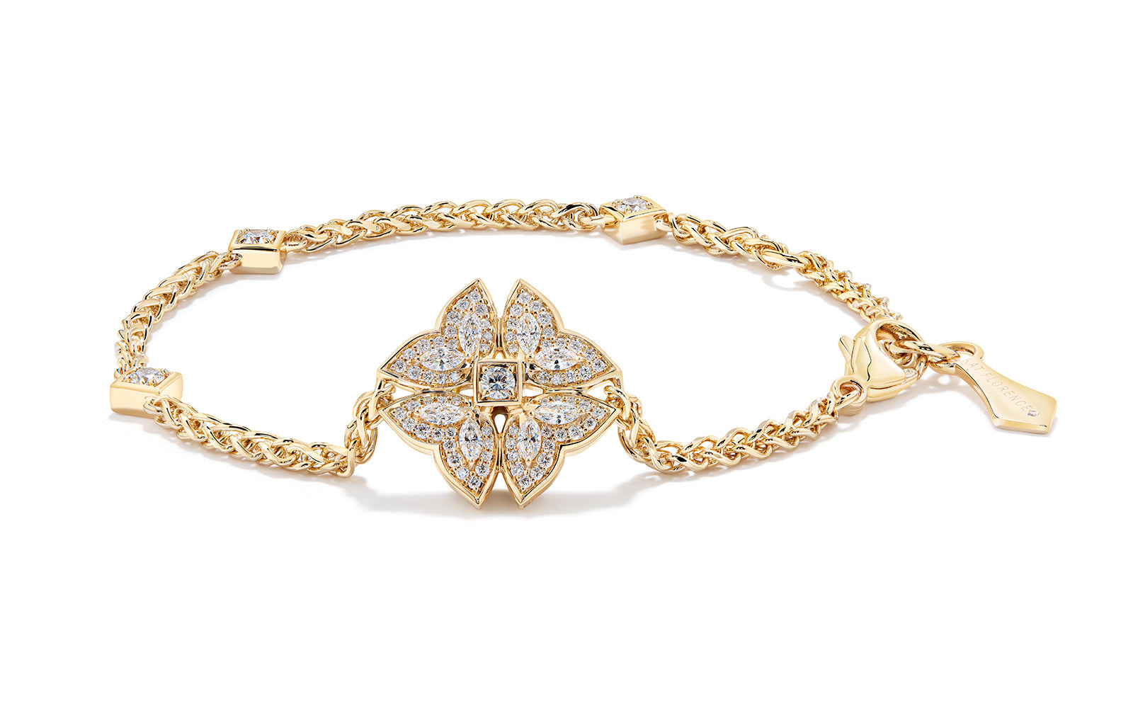 0.84ct D Flawless Diamanten Armband eingefasst in 18 Karat Gelbgold