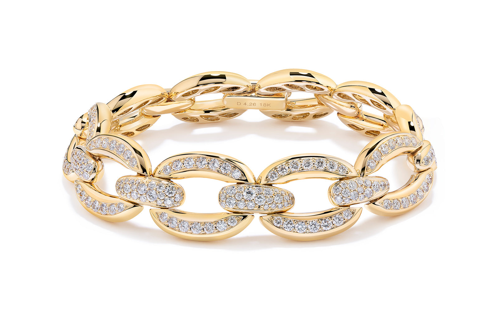 4.52ct D Flawless Diamanten Armband eingefasst in 18 Karat Gelbgold
