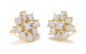 2.70ct D Flawless Diamanten Ohrringe eingefasst in 18 Karat Gelbgold