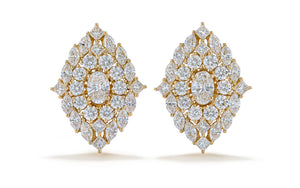 1.82ct D Flawless Diamanten Ohrringe eingefasst in 18 Karat Gelbgold