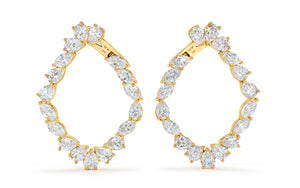 5.00ct D Flawless Diamanten Ohrringe eingefasst in 18 Karat Gelbgold
