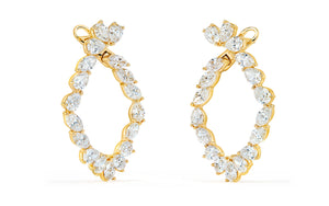 5.00ct D Flawless Diamanten Ohrringe eingefasst in 18 Karat Gelbgold