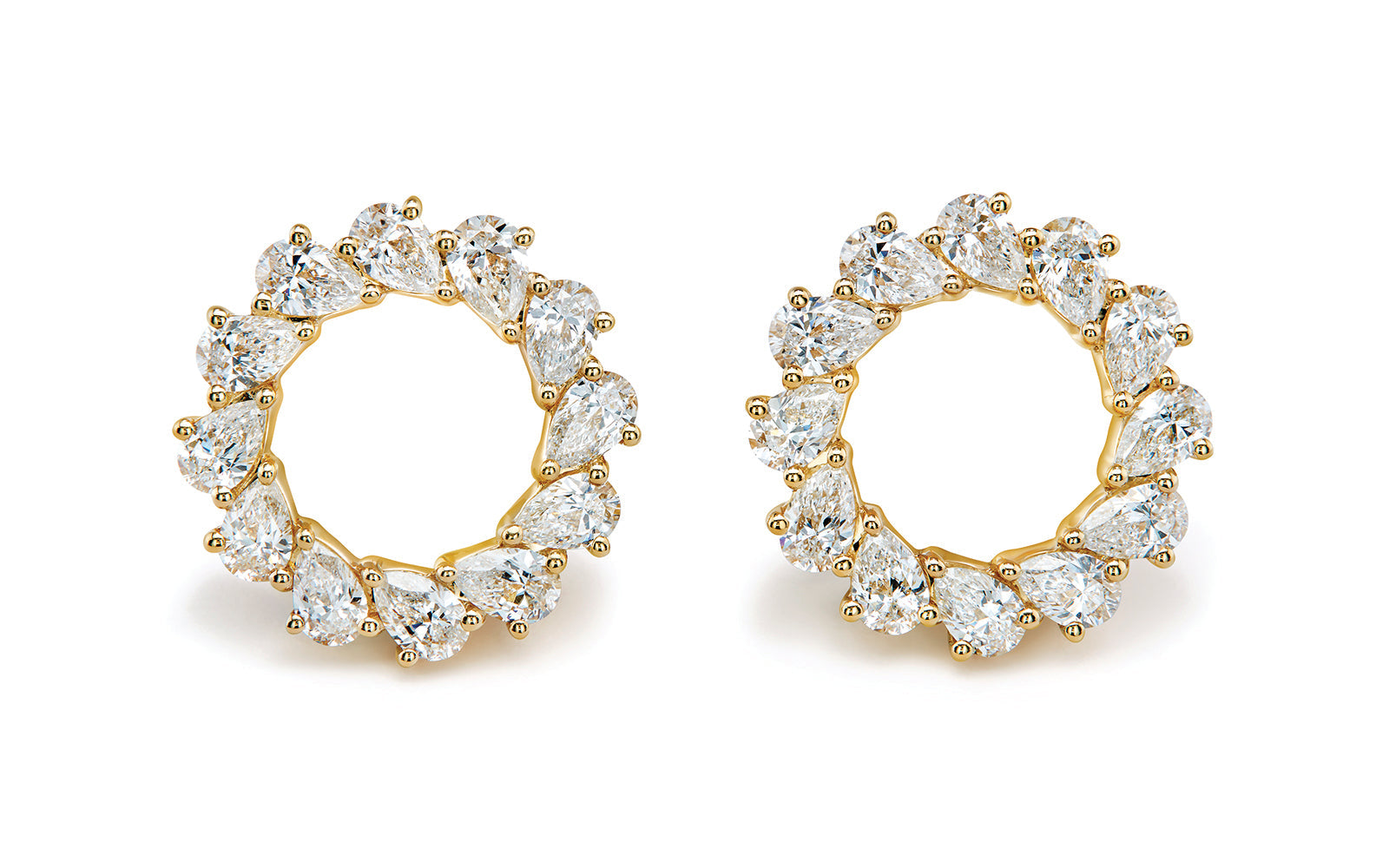 1.12ct D Flawless Diamanten Ohrringe eingefasst in 18 Karat Gelbgold