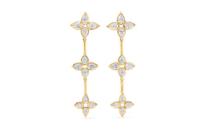 3.00ct D Flawless Diamanten Ohrringe eingefasst in 18 Karat Gelbgold