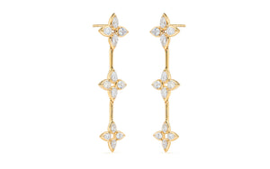 3.00ct D Flawless Diamanten Ohrringe eingefasst in 18 Karat Gelbgold