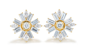 2.38ct D Flawless Diamanten Ohrringe eingefasst in 18 Karat Gelbgold