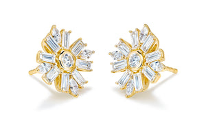 2.38ct D Flawless Diamanten Ohrringe eingefasst in 18 Karat Gelbgold