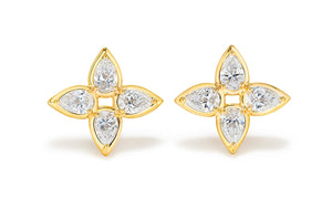 1.26ct D Flawless Diamanten Ohrringe eingefasst in 18 Karat Gelbgold