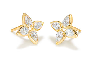 1.26ct D Flawless Diamanten Ohrringe eingefasst in 18 Karat Gelbgold