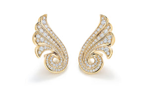 1.36ct D Flawless Diamanten Ohrringe eingefasst in 18 Karat Gelbgold