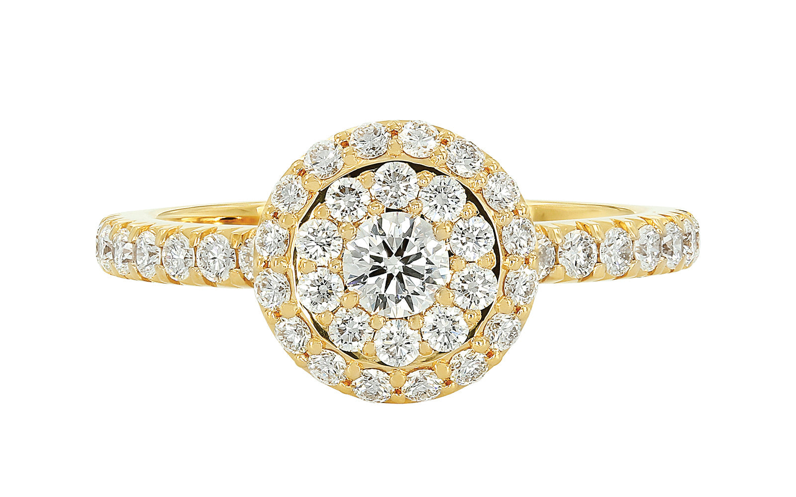 1.11ct D Flawless Diamanten Ring eingefasst in 18 Karat Gelbgold