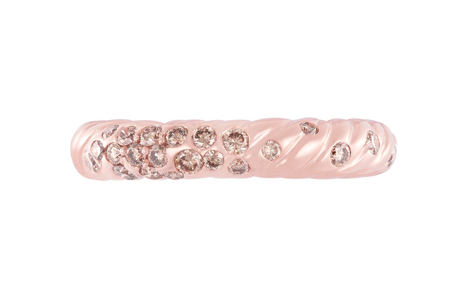 0.50ct lupenreine pinke Champagner Diamanten Ring eingefasst in 18 Karat Rosegold