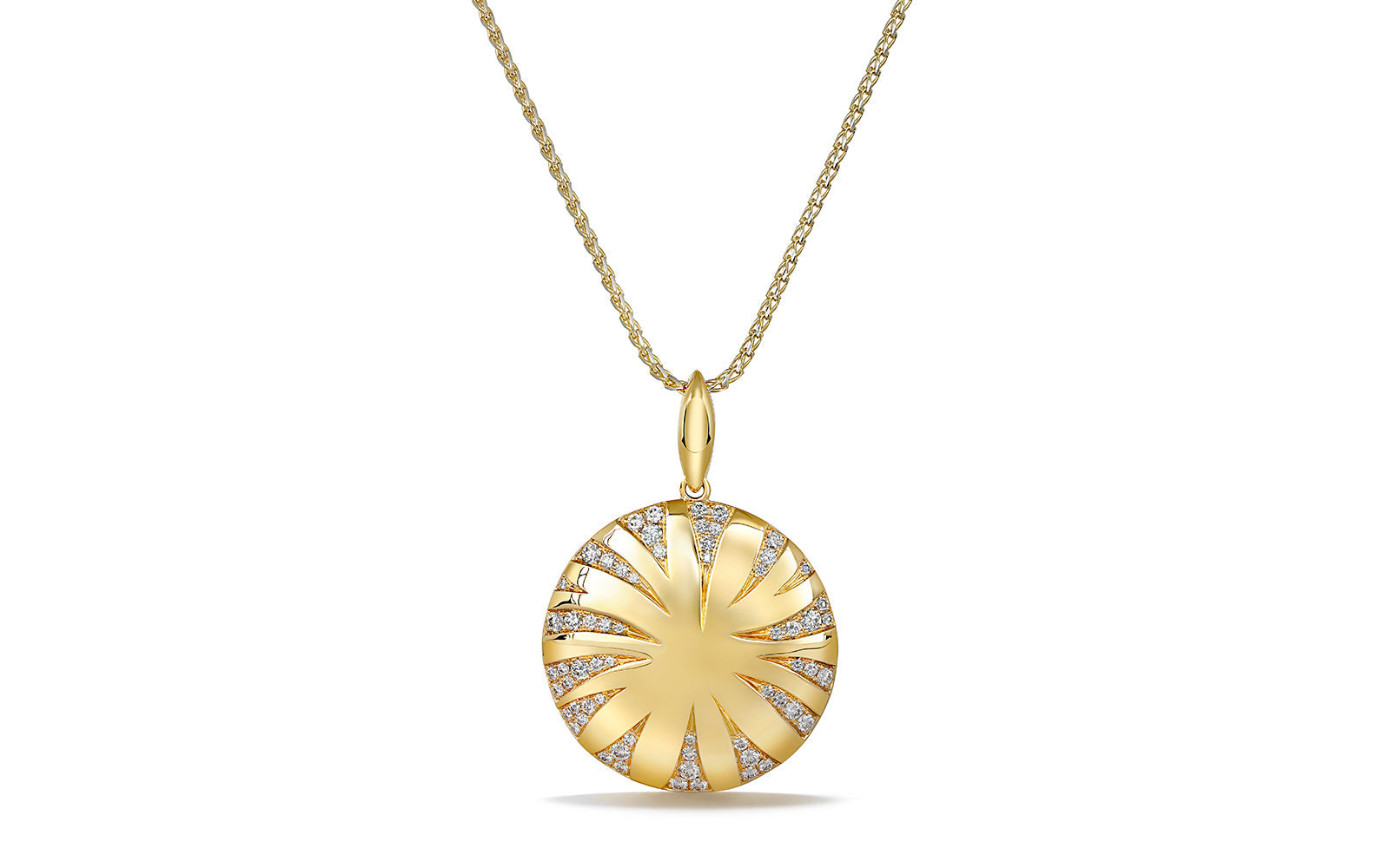 Spiral 0.80ct D Flawless Diamanten Halskette eingefasst in 18 Karat Gelbgold
