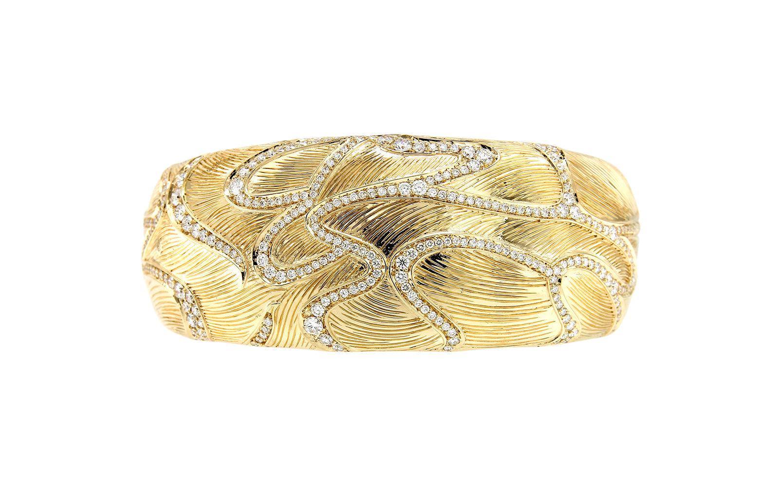 Jungle 3.63ct D Flawless Diamanten Armreif eingefasst in 18 Karat Gelbgold