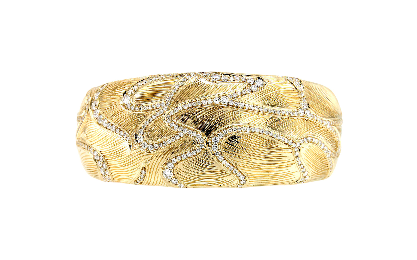 Jungle 3.63ct D Flawless Diamanten Armreif eingefasst in 18 Karat Gelbgold