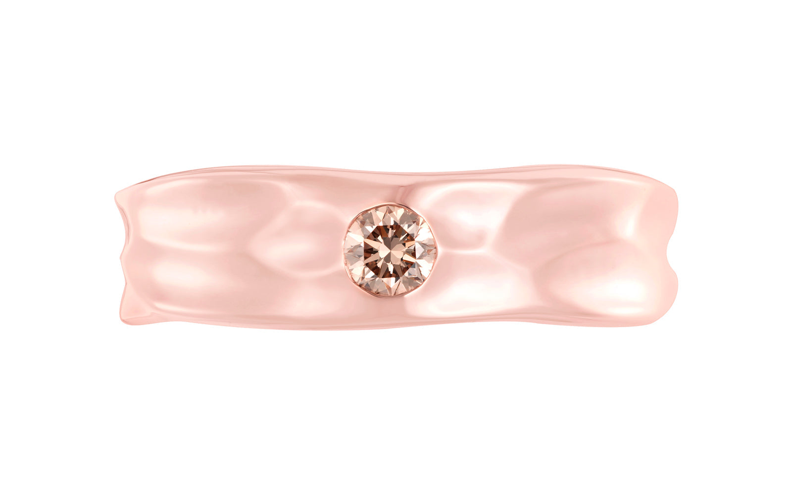 0.17ct lupenreine pinke Champagner Diamanten Ring eingefasst in 18 Karat Rosegold