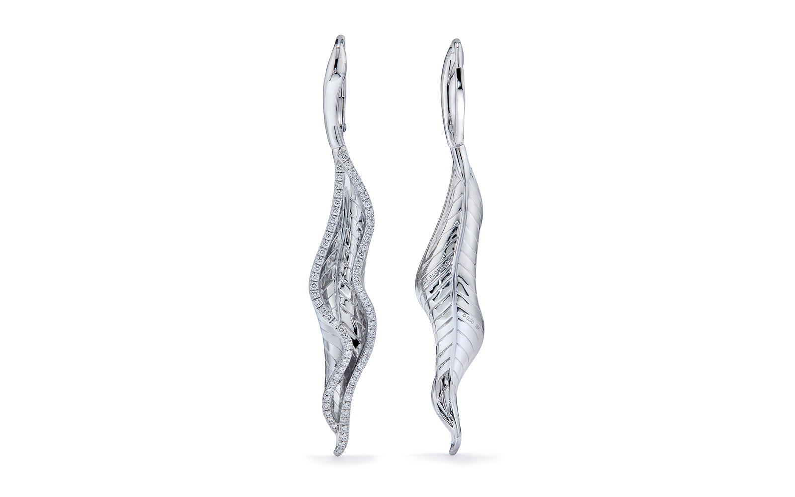 Autumn Leaves 0.60ct D Flawless Diamanten Ohrringe eingefasst in 18 Karat Weissgold