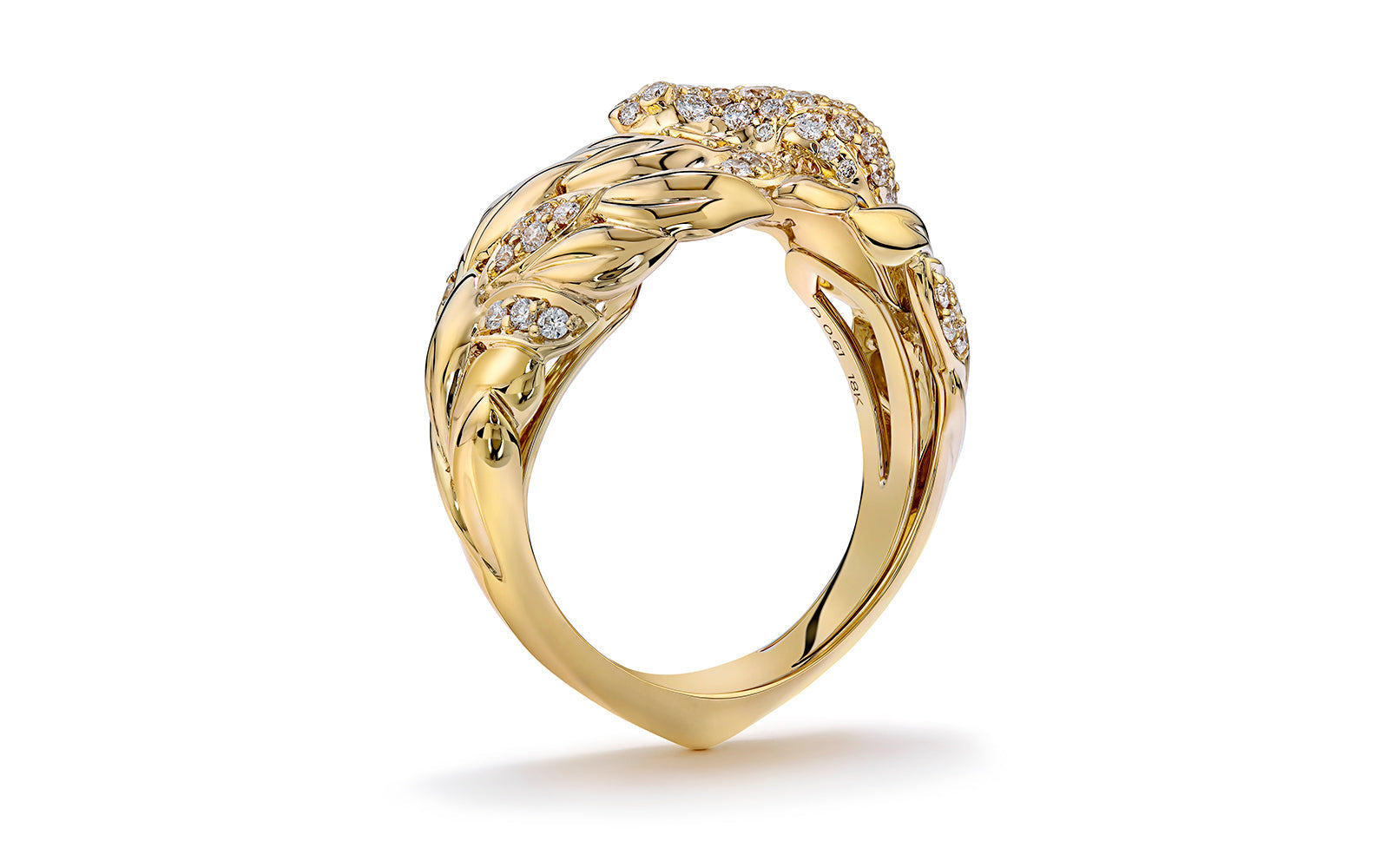 0.61ct D Flawless Diamanten Ring eingefasst in 18 Karat Gelbgold