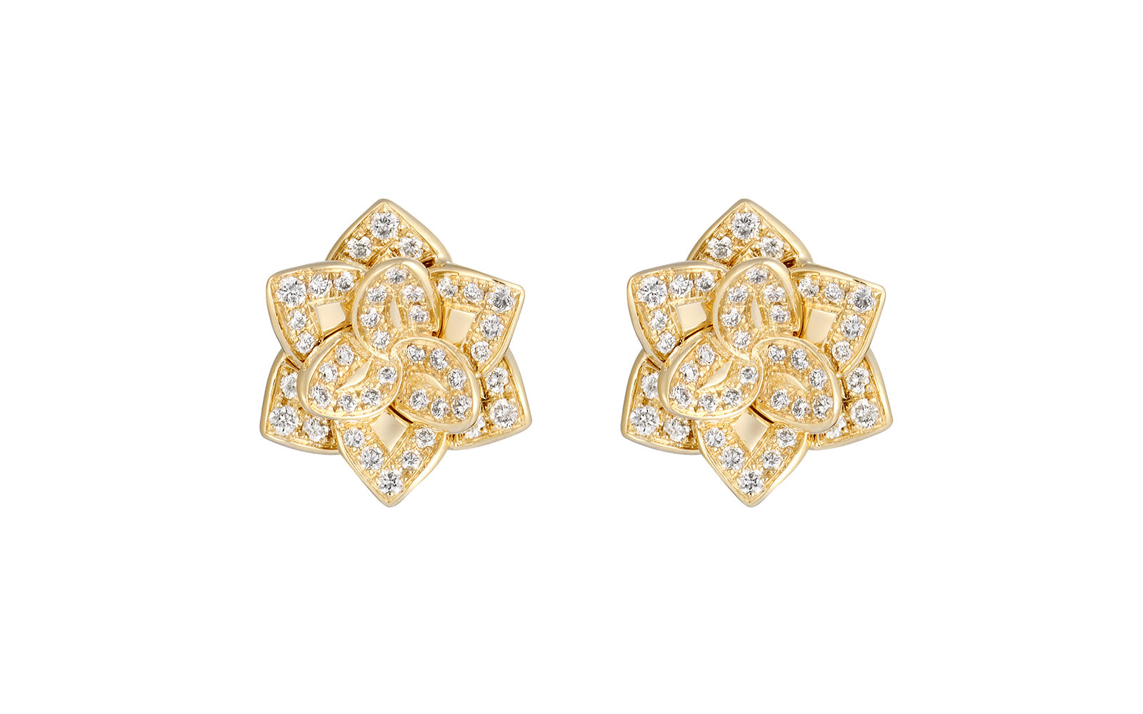 0.38ct D Flawless Diamanten Ohrringe eingefasst in 18 Karat Gelbgold