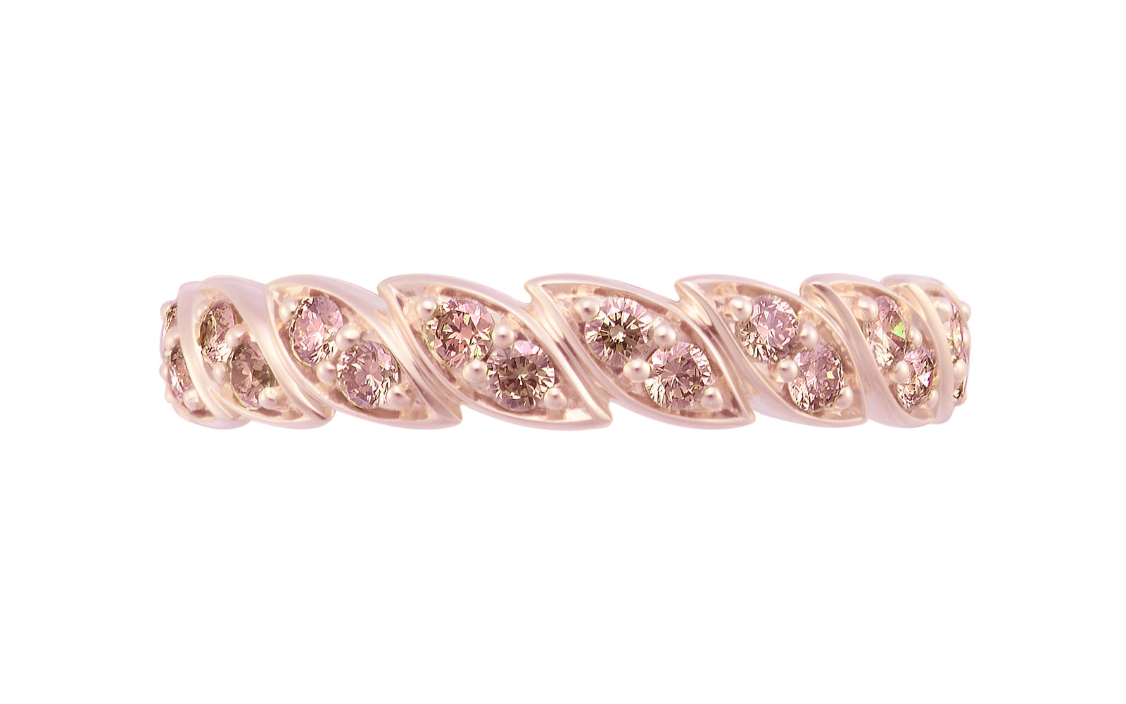 0.80ct lupenreine pinke Champagner Diamanten Ring eingefasst in 18 Karat Rosegold