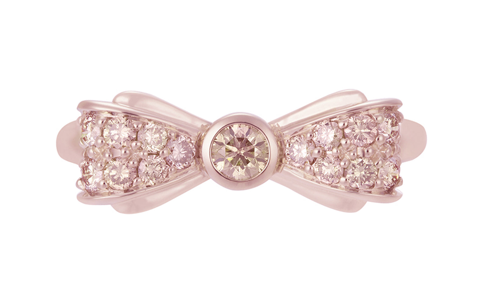 0.52ct lupenreine pinke Champagner Diamanten Ring eingefasst in 18 Karat Rosegold