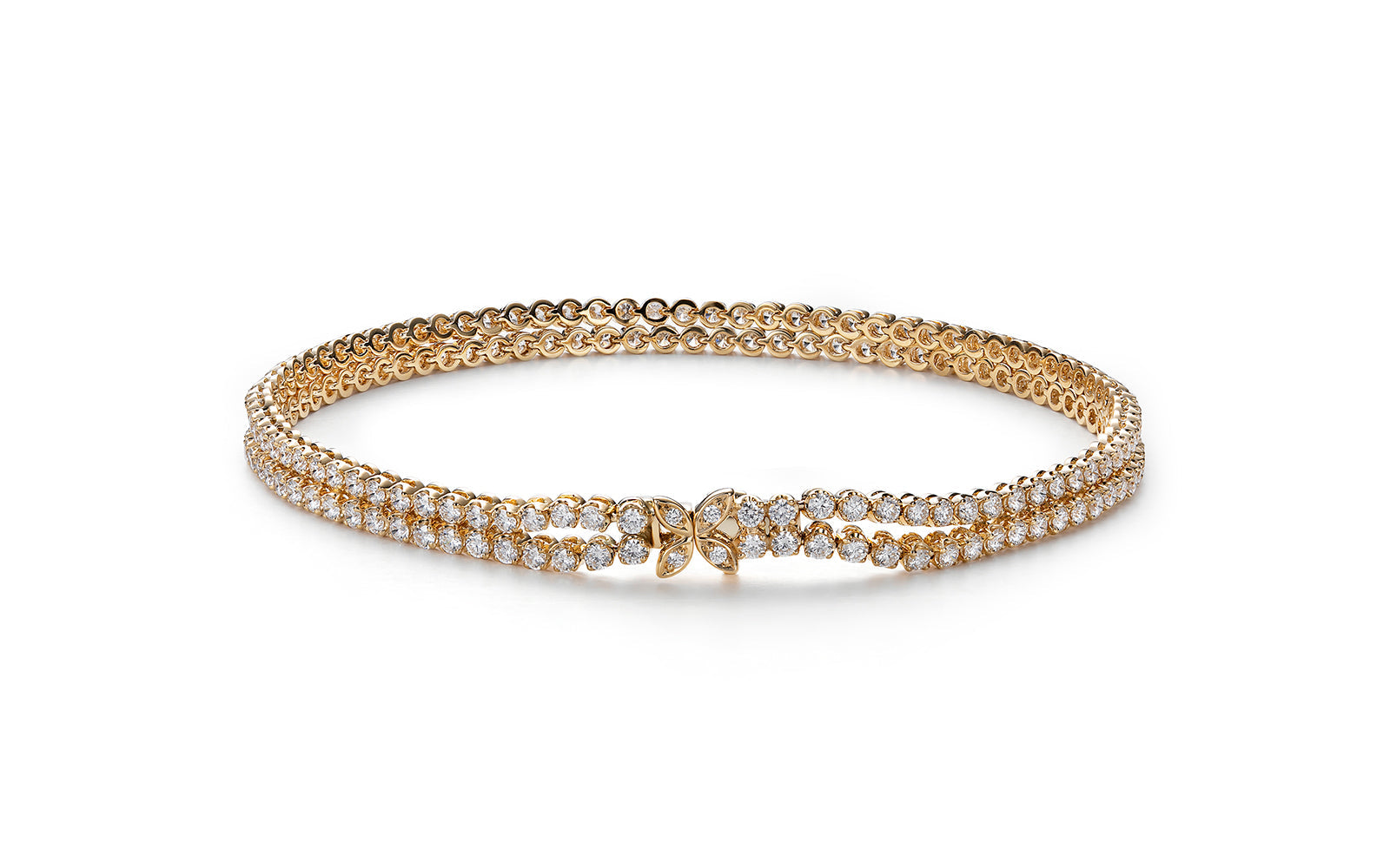 Kat Florence D Flawless Diamanten Armband, eingefasst in 18 Karat Gelbgold