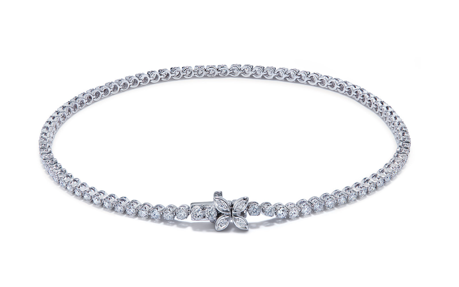 1.66ct D Flawless Diamanten Armband eingefasst in 18 Karat Weissgold