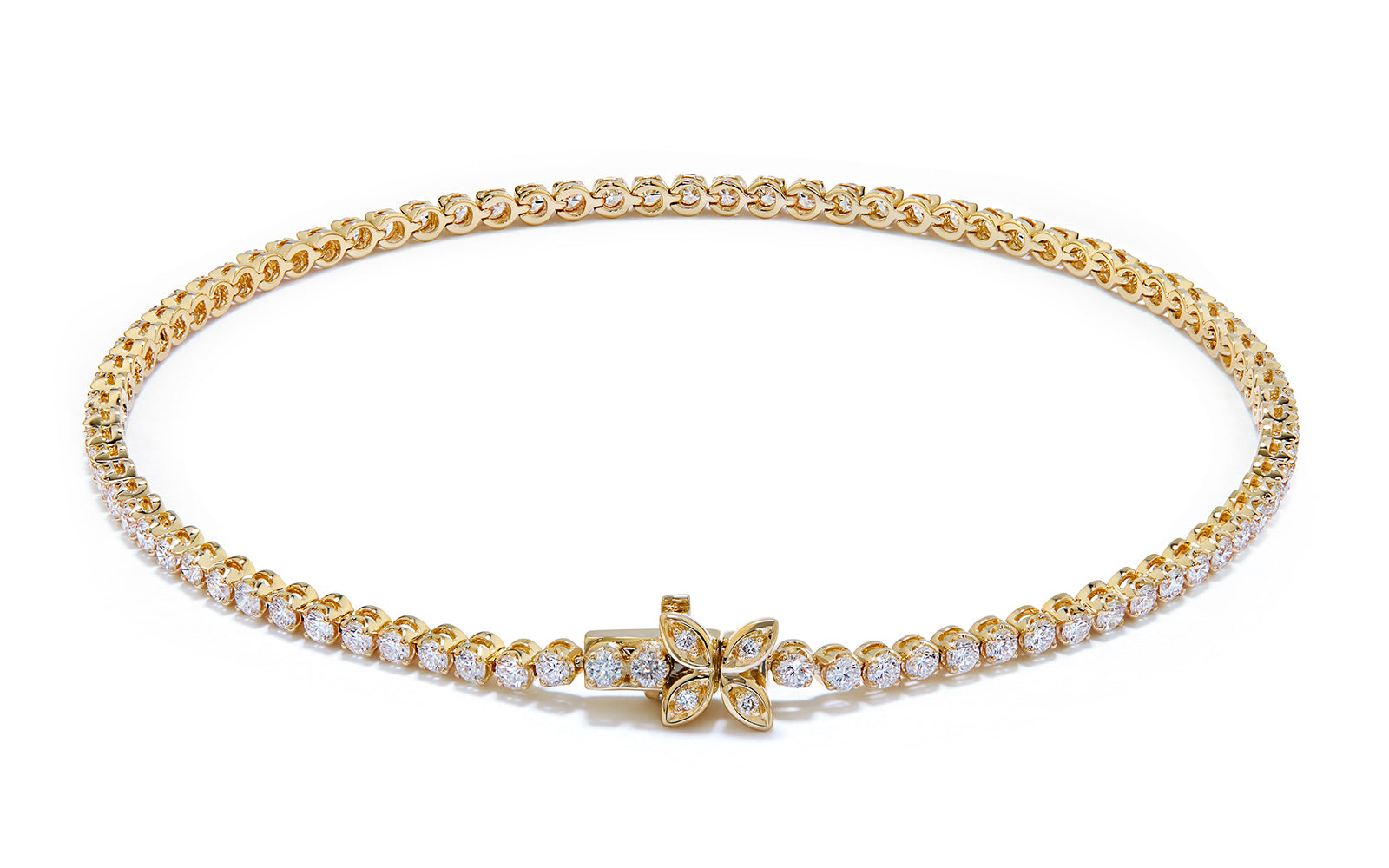 1.66ct D Flawless Diamanten Armband eingefasst in 18 Karat Gelbgold