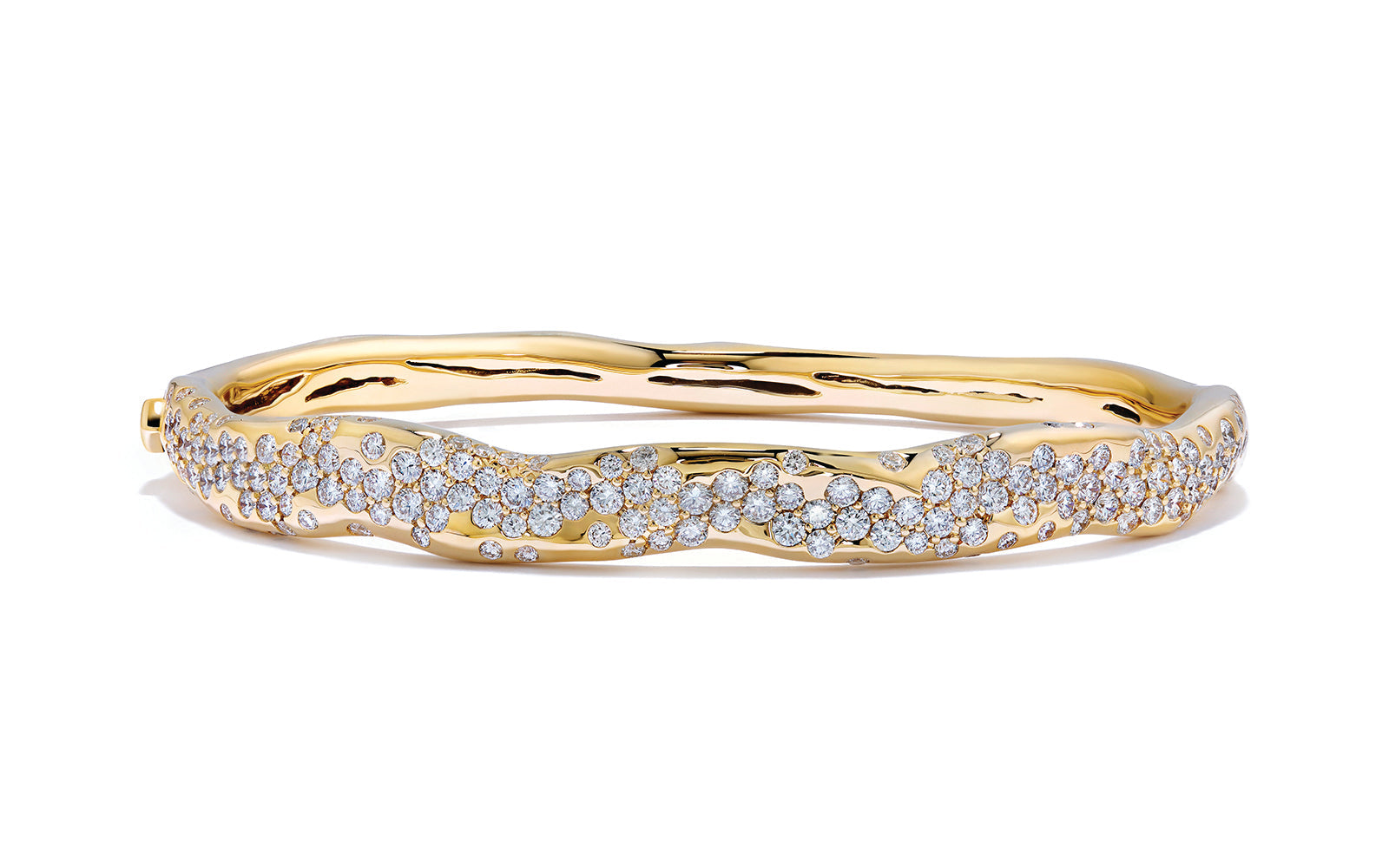 2.50ct D Flawless Diamanten Armreif eingefasst in 18 Karat Gelbgold