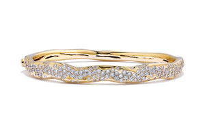 2.50ct D Flawless Diamanten Armreif eingefasst in 18 Karat Gelbgold