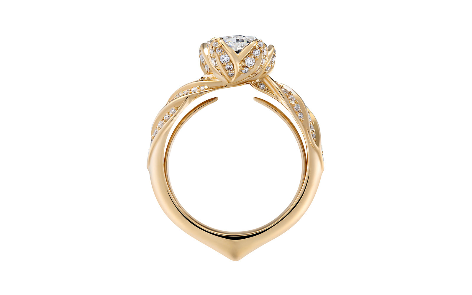 Kat Florence anitiker Diamant Ring mit D Flawless Diamanten, eingefasst in 18 Karat Gelbgold