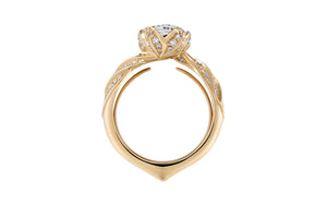 Kat Florence anitiker Diamant Ring mit D Flawless Diamanten, eingefasst in 18 Karat Gelbgold