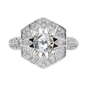 Kat Florence anitiker Diamant Ring mit D Flawless Diamanten, eingefasst in Platin