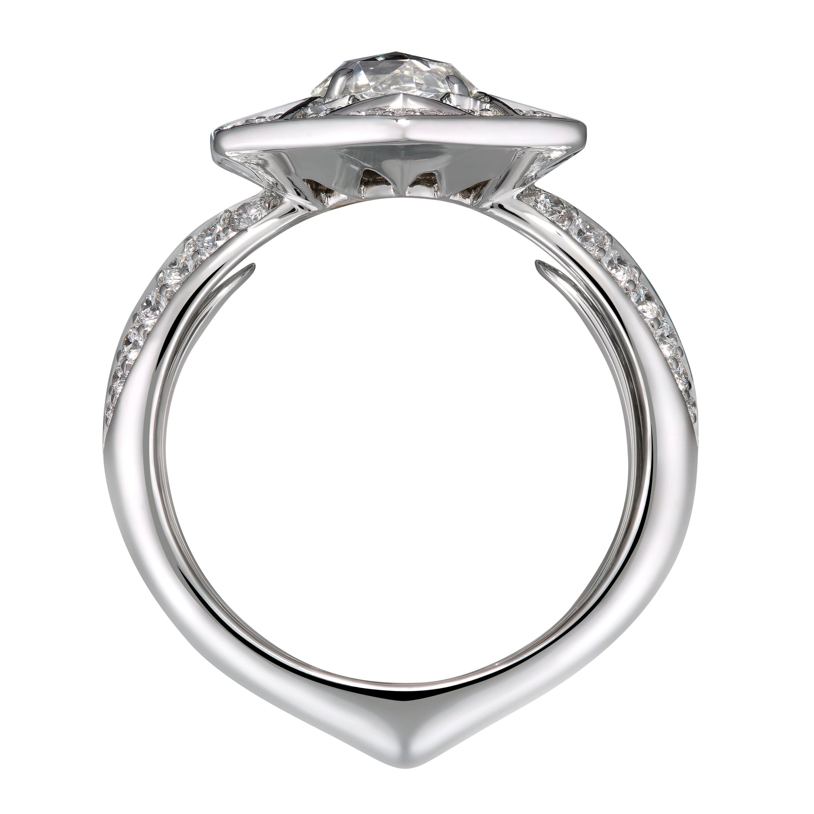 Kat Florence anitiker Diamant Ring mit D Flawless Diamanten, eingefasst in Platin