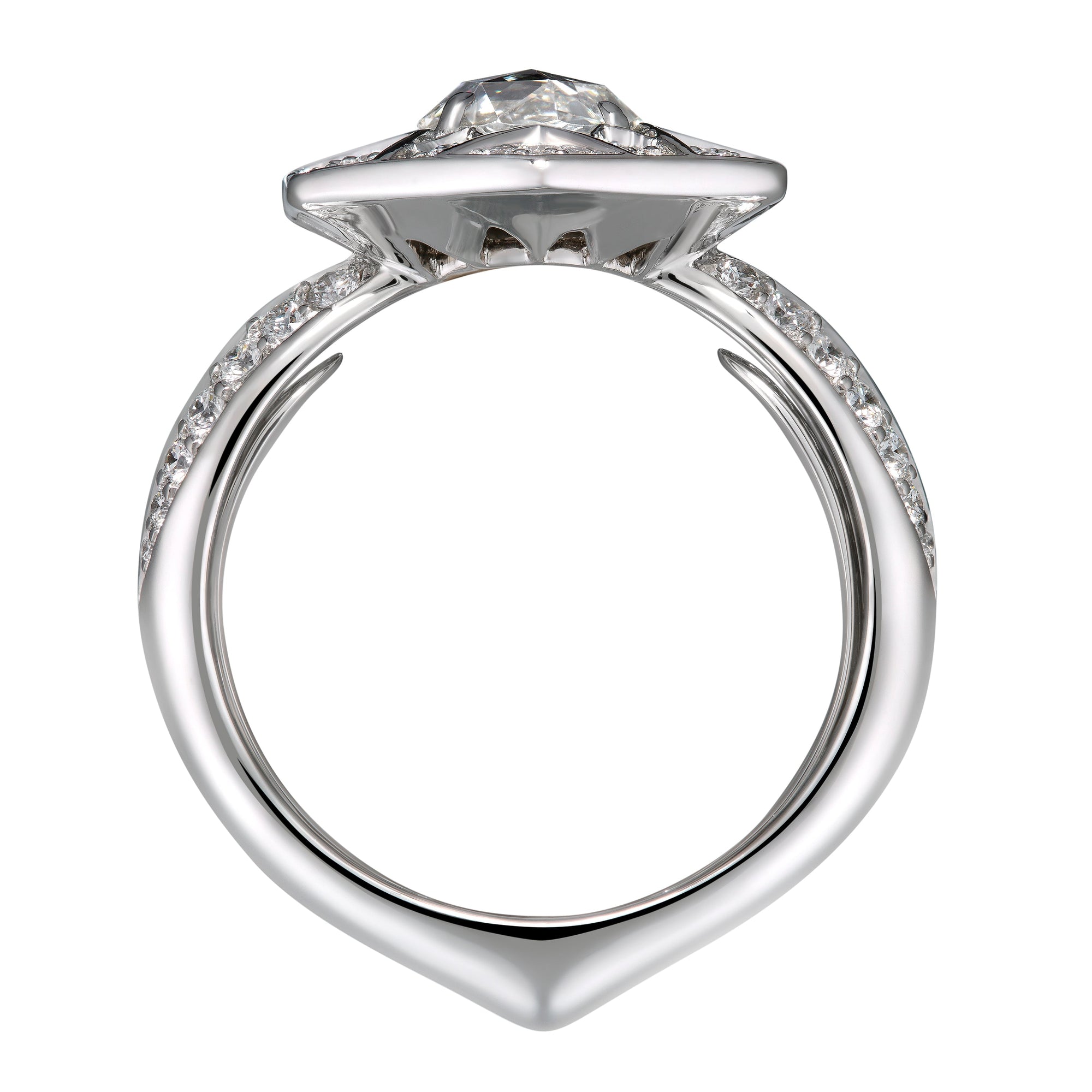 Kat Florence anitiker Diamant Ring mit D Flawless Diamanten, eingefasst in Platin