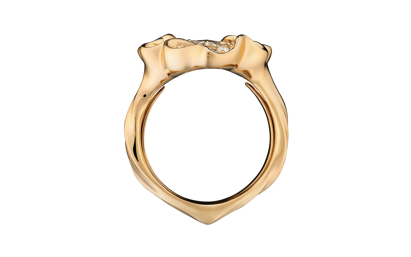 Kat Florence anitiker Diamant Ring mit D Flawless Diamanten, eingefasst in 18 Karat Gelbgold