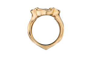 Kat Florence anitiker Diamant Ring mit D Flawless Diamanten, eingefasst in 18 Karat Gelbgold