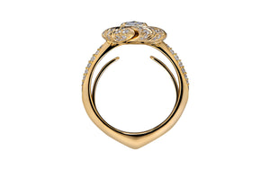 Kat Florence anitiker Diamant Ring mit D Flawless Diamanten, eingefasst in 18 Karat Gelbgold