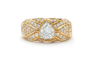 Kat Florence anitiker Diamant Ring mit D Flawless Diamanten, eingefasst in 18 Karat Gelbgold