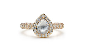 Kat Florence anitiker Diamant Ring mit D Flawless Diamanten, eingefasst in 18 Karat Gelbgold