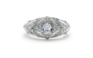 Kat Florence anitiker Diamant Ring mit D Flawless Diamanten, eingefasst in Platin