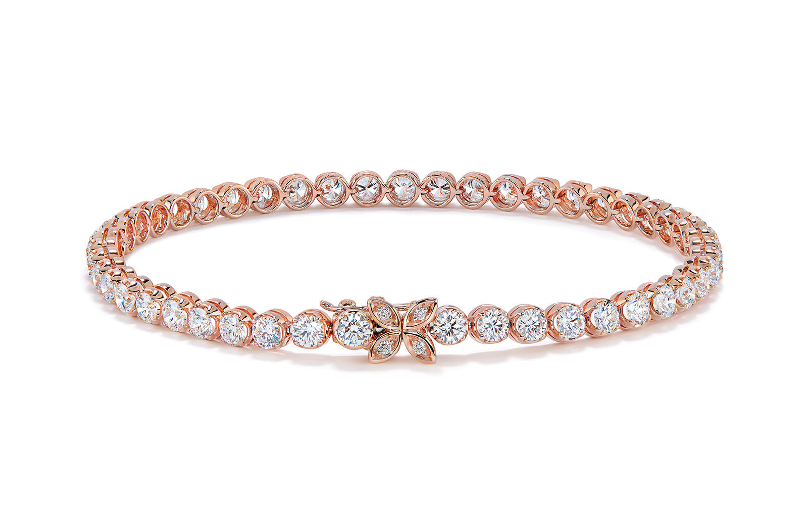 5.03ct D Flawless Diamanten Armband eingefasst in 18 Karat Rosegold
