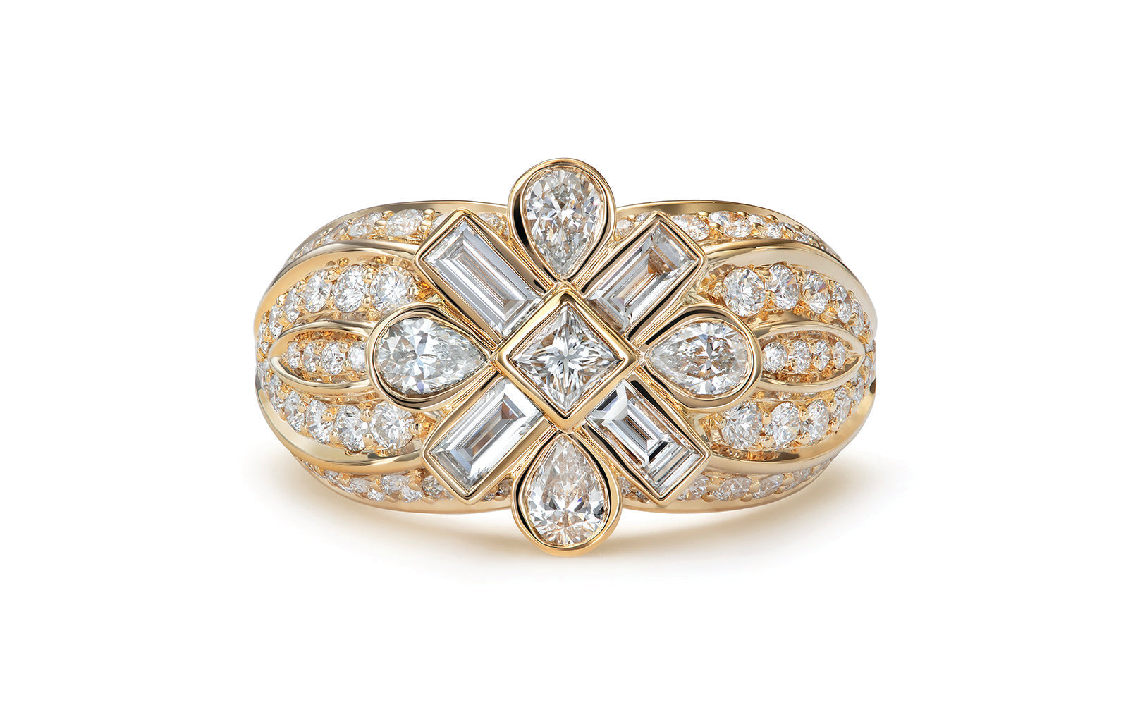 Kat Florence D Flawless Diamanten Ring eingefasst in 18 Karat Gelbgold