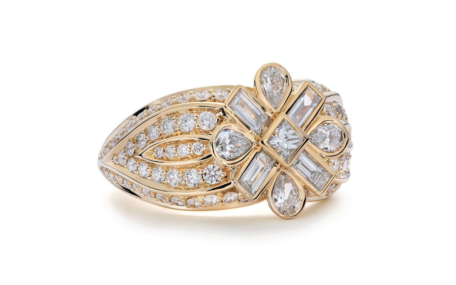 Kat Florence D Flawless Diamanten Ring eingefasst in 18 Karat Gelbgold