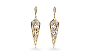 1.84ct D Flawless Diamanten Ohrringe eingefasst in 18 Karat Gelbgold