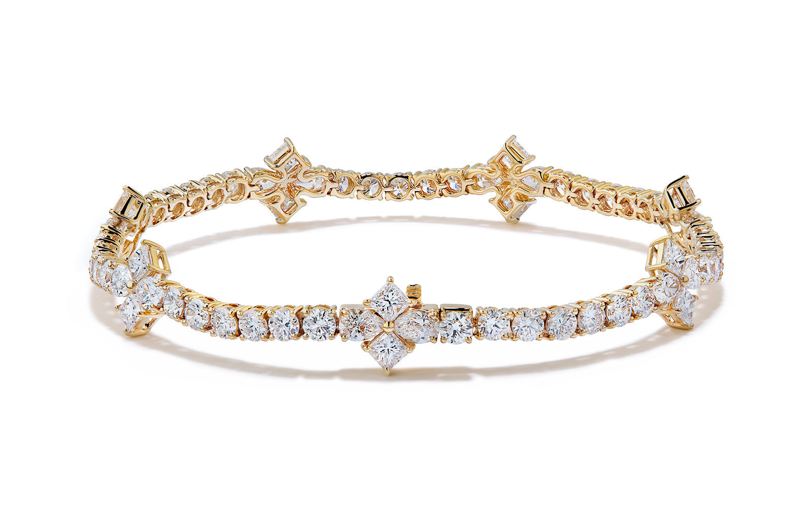 Kat Florence Eternity 8.20ct D Flawless Diamanten Armband eingefasst in 18 Karat Gelbgold