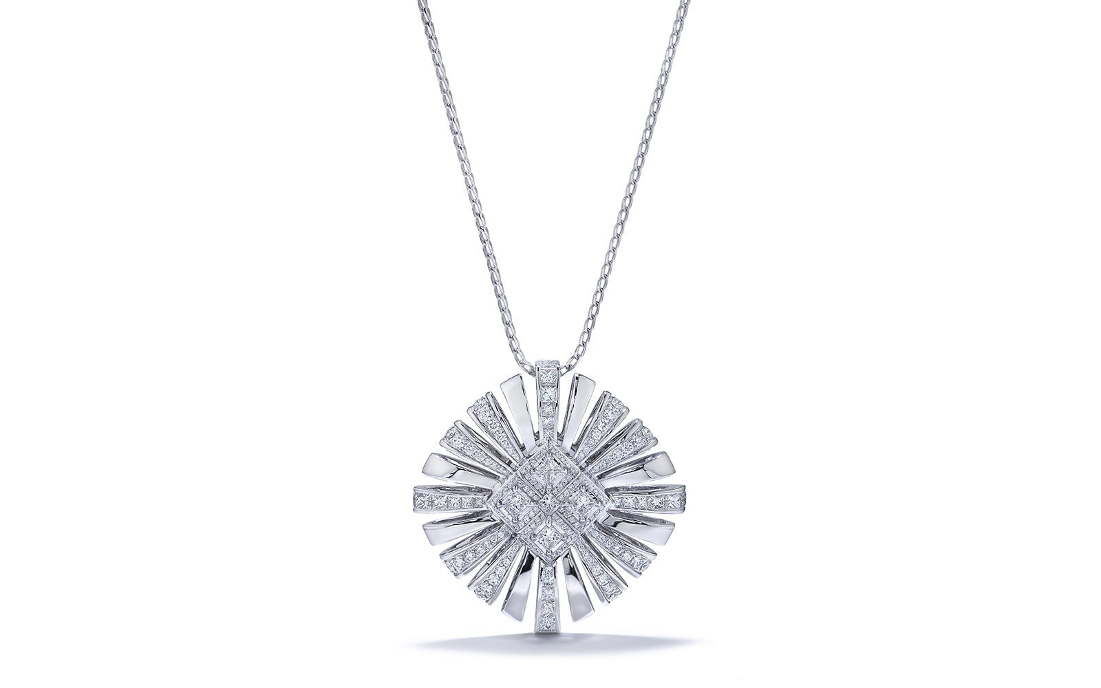 3.26ct D Flawless Diamanten Halskette, eingefasst in 18 Karat Weissgold